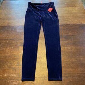 SPANX Leggings Women’s XL Lapis Night Blue Velvet High Waisted New With Tag